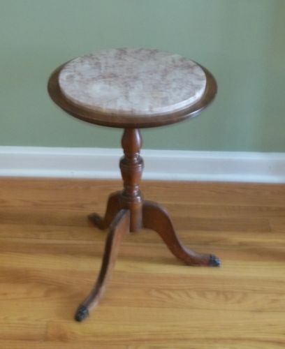 Vintage Round Marble Top Wood Table Three Legs Needs Tlc1900 1950 Vintage Round Marble Top Wood Table Three Legs Needs Tlc1900 1950 63588 Comps Tables Pinterest And