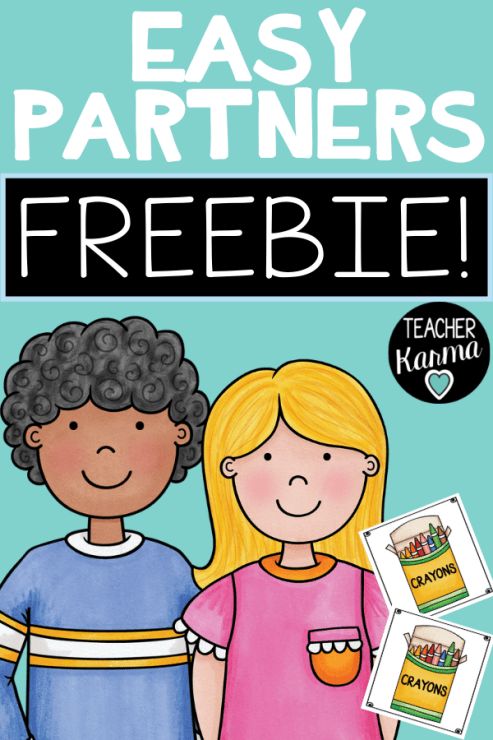 partner cards make easy partners freebie — teacher karma
