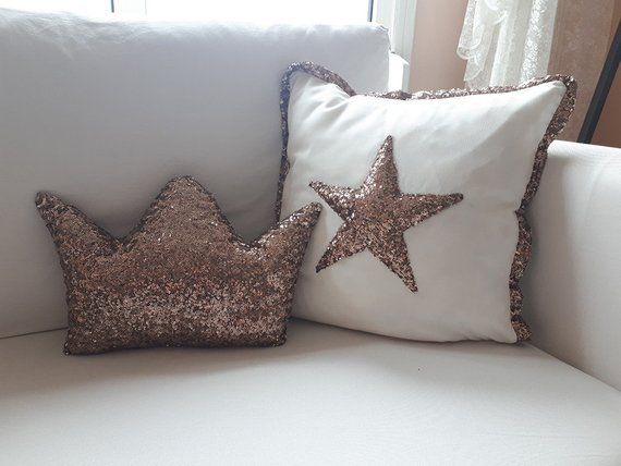 Prince /'Your Name/' and Princess /'Your Name/' cushion cover nursery newborn child