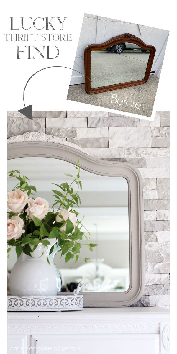 1947 thrift store mirror gets an update with Annie Sloan chalk paint.