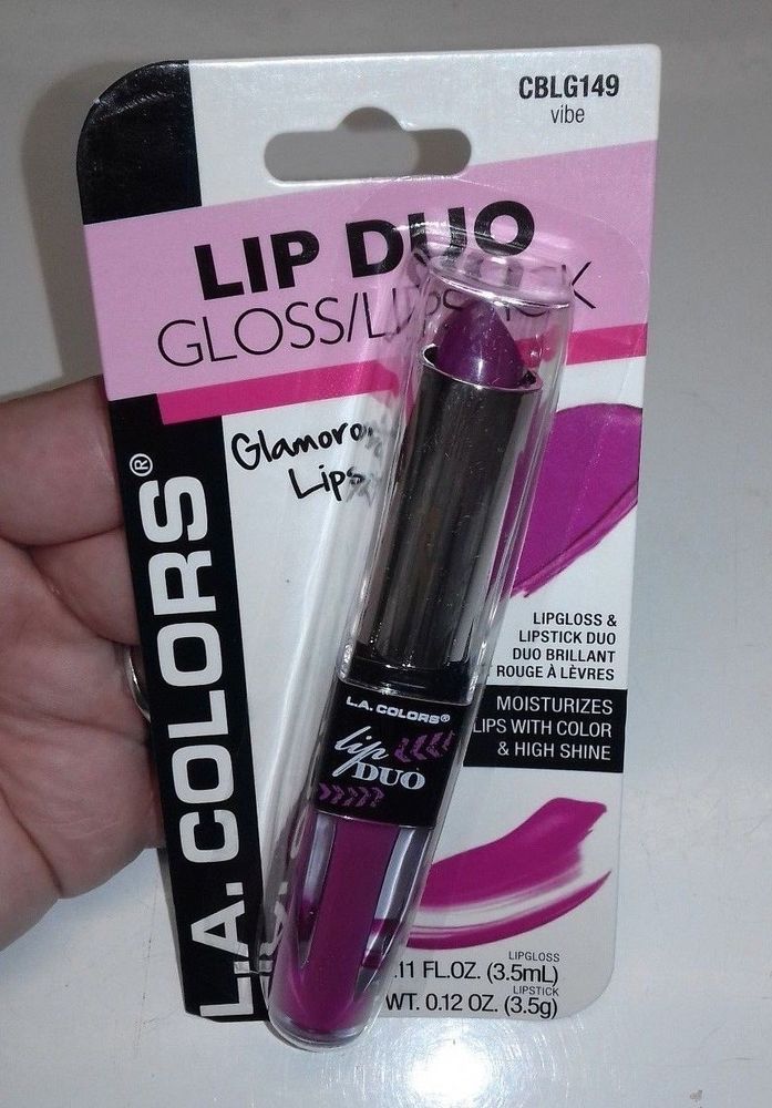 L A Colors Lip Duo Lip Gloss Lipstick Color Vibe Purple Lacolors