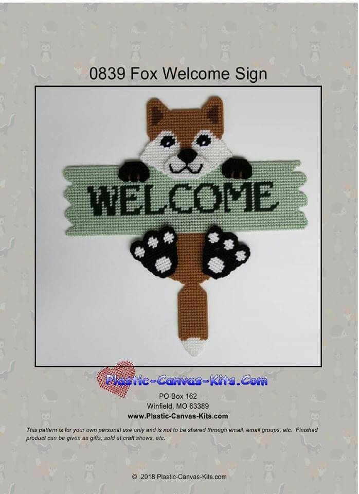 Cute Owl Welcome Sign Plastic Canvas Pattern or Kit