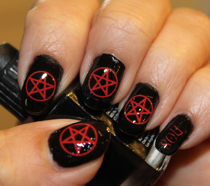 The 25+ Best Emo Nail Art Ideas On Pinterest Easy Nail Designs 66 RED PENTACLE SYMBOLS Nail Art Opaque by NorthofSalem on Etsy - The 25+ Best Emo Nail Art Ideas On Pinterest Easy Nail Designs