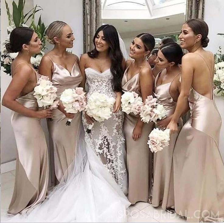 Mermaid Spaghetti Straps Backless Cheap Elegant Sexy Hot Sale Bridesmaid Dresses...