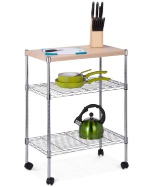Homcom Portable Wooden Rolling Storage Cart Kitchen Trolley With Drawers Wooden Kitchen Kitchen Design Diy