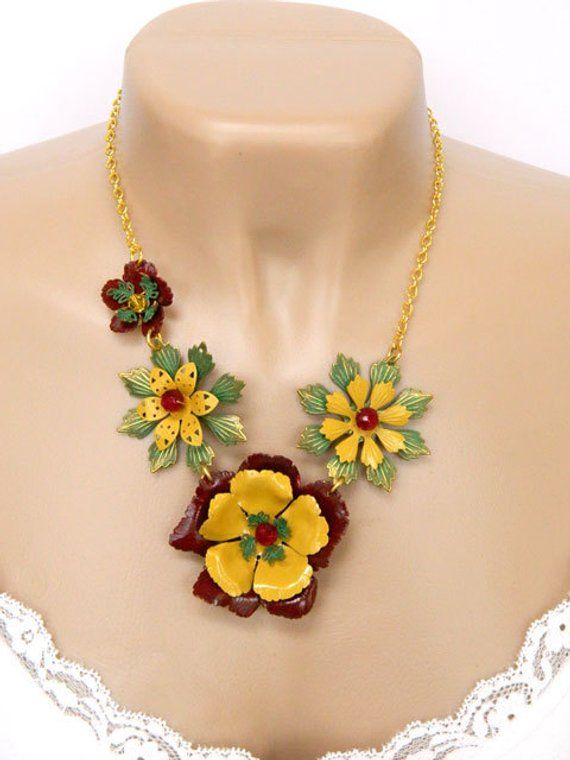 Necklaces for Women Statement Necklace Gift for Her Flower Necklace Gift for Wom...