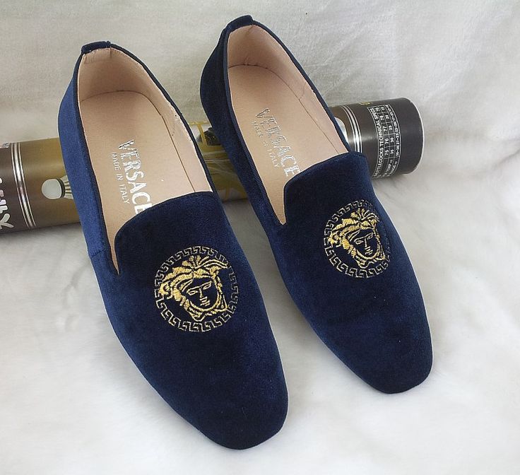 navy blue versace shoes