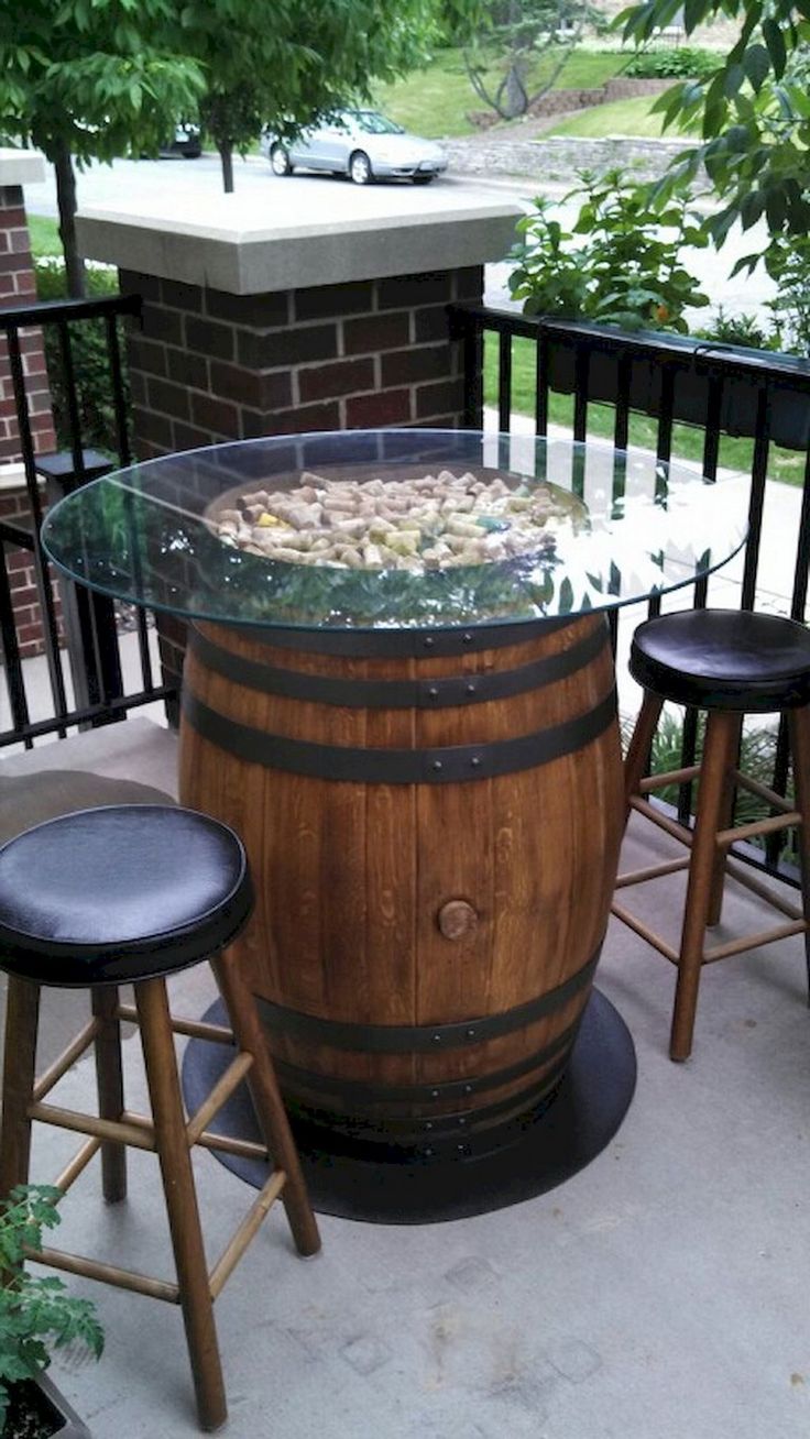 53+ Comfy Patio Table Ideas On A Budget Wine barrel furniture, Barrel
