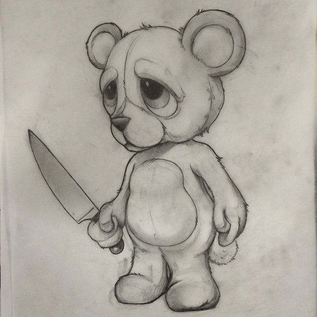 photo Cartoon Teddy Bear Pencil Drawing Images sketches cool art drawings
