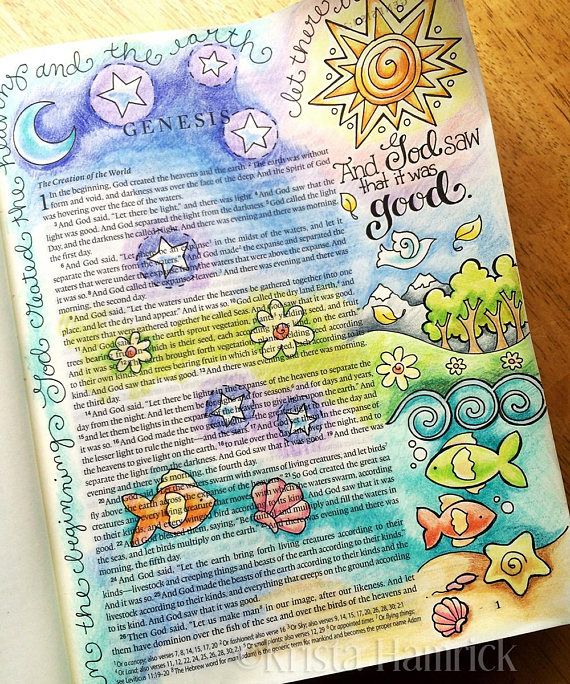In the Beginning Genesis 1 Bible Journaling traceable size 6X8