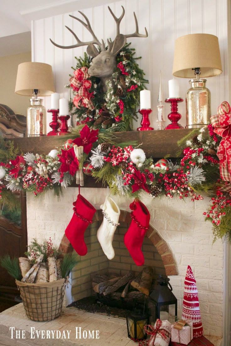 Design Christmas Mantel 323 best christmas mantels images on pinterest a festive and plaid mantel in the dining room everyday home www