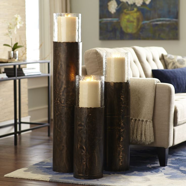 135 Best Candle Holders Images On Pinterest Copper Leaf Floor Pillar Holders