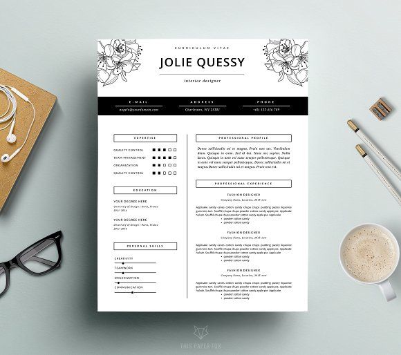 fashion design resume template