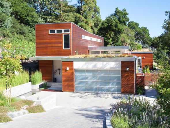 Blu homes sidebreeze in orinda green roof aluminum garage door with frosted glass panels Blu homes sidebreeze in orinda green roof aluminum garage door with frosted glass panels