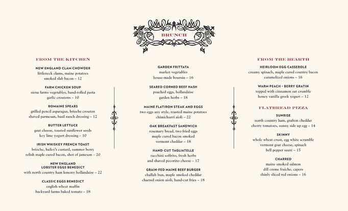 Oak Long Bar Kitchen Menu Oak Long Bar Kitchen Menu