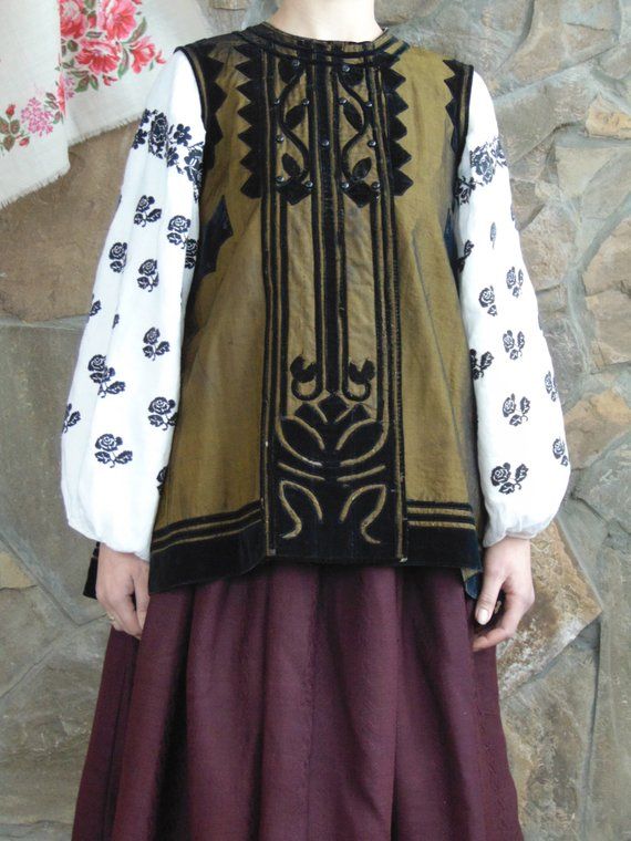 Noble ancient vest Ukrainian korset Kersetka Korsetka Antique vest Vintage vest Ukrainian folk vest jacket Old era outer garment