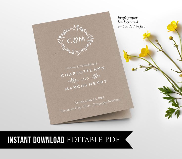 wedding order of service template