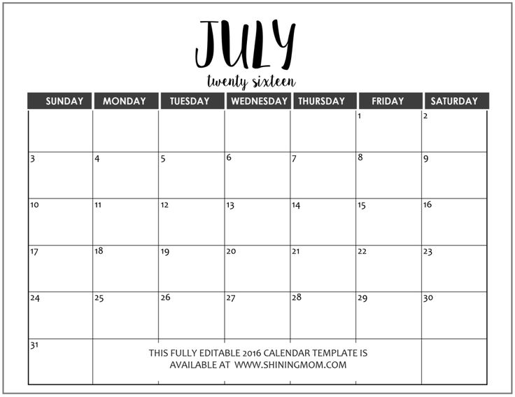 Best 25+ July 2016 calendar template ideas on Pinterest Blank - countdown calendar templates Best 25+ July 2016 calendar template ideas on Pinterest Blank - countdown calendar templates