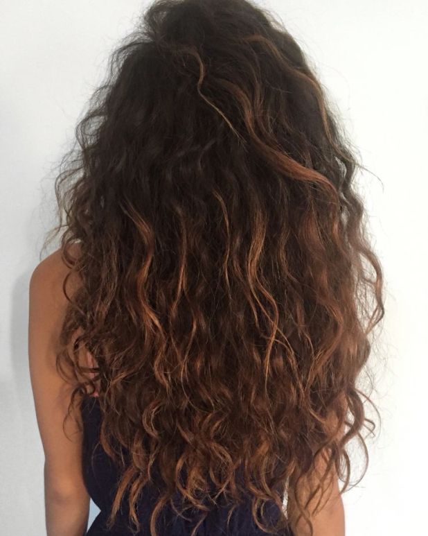 Curly shared long hair beach