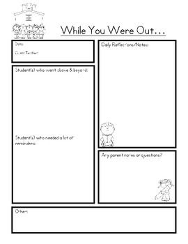 substitute feedback forms