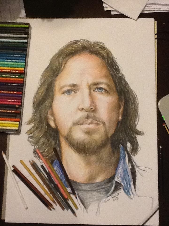 Eddie Vedder, by Miguel Fazenda.....WOWWW soo life like. Envious of