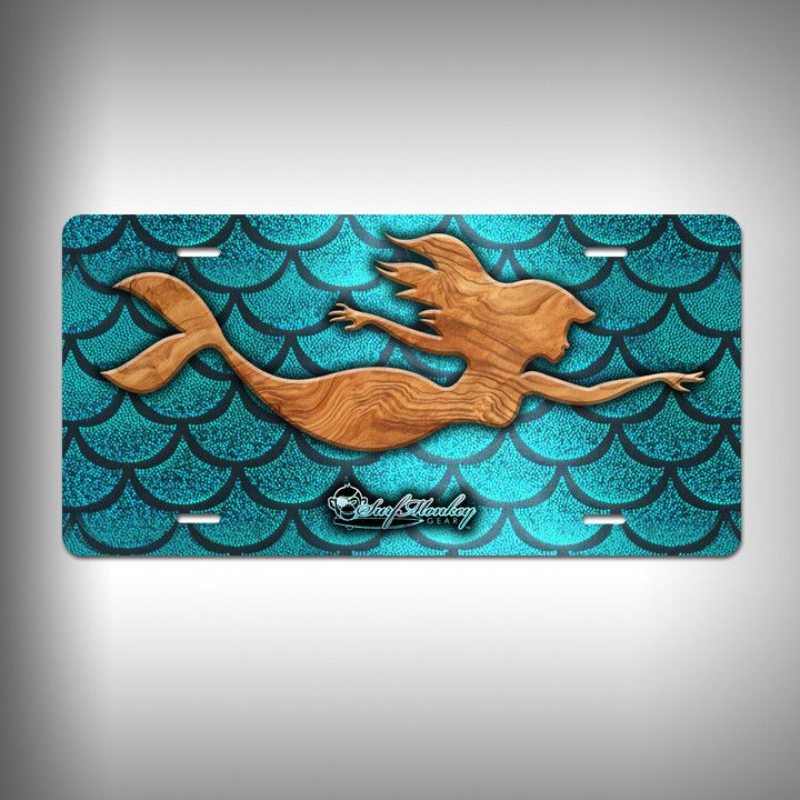 Mermaid Trophy License Plate / Vanity Plate With Custom Text And Graphics Aluminum Mermaid Trophy License Plate / Vanity Plate With Custom Text And Graphics Aluminum