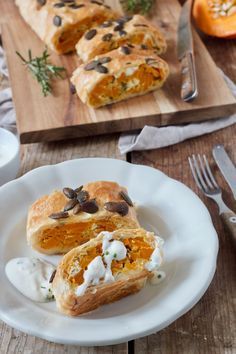 Kürbisstrudel mit Feta