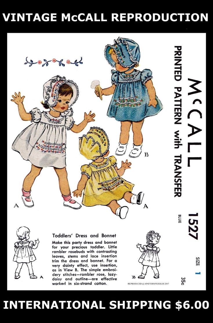Bonnet with Ties Pattern Sewing Pattern for Baby Dress and Bonnet Infant Sizes McCalls 9121
