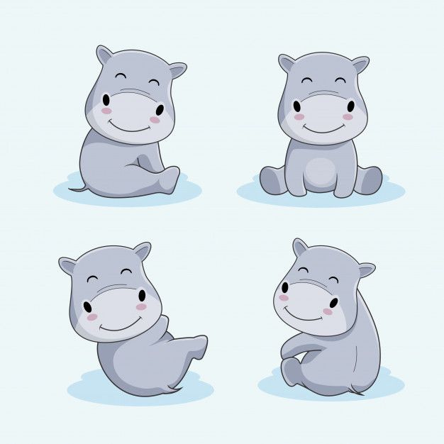 Greeting Card Cute Cartoon Hippo Girl With Flowers Download A Free Preview Or High Quality Adobe Illustrator Ai Eps Pd Cartoon Hippo Cute Hippo Cute Cartoon
