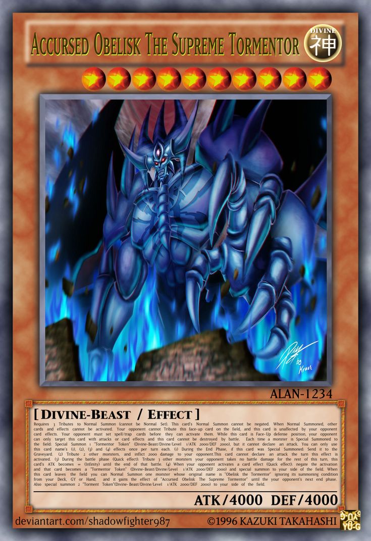 This is a retrain version of "Obelisk the Tormentor
