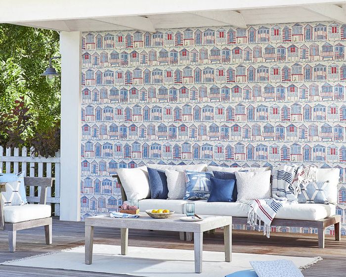Curtain Bunting Tie Backs In Seaside Boats Beach Huts Lighthouse