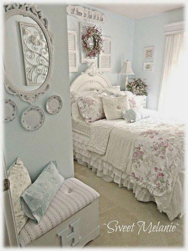 Shabby Chic Blue And Creamy White Bedroom Shabbychicstyledecor Shabby Chic Blue And Creamy White Bedroom Shabbychicstyledecor