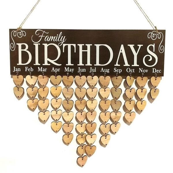 Family Friends Birthday Celebrations Reminder Calendar Wood Board Decor Family Friends Birthday Celebrations Reminder Calendar Wood Board Decor