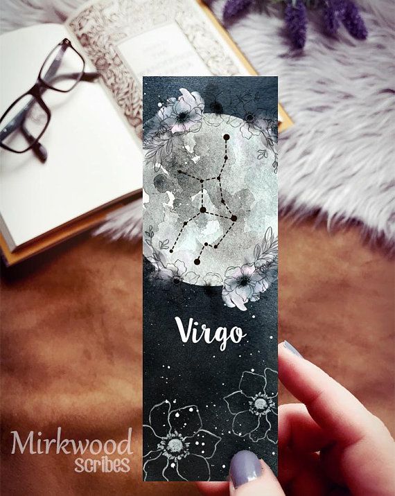 Virgo Zodiac Sign Bookmark Gift For Virgo Moon Bookmark Astrology Print Bookmark Gifts Diy Prints Virgo Zodiac