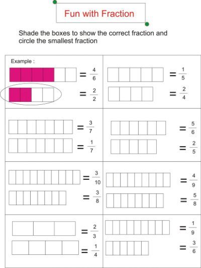 Is animal themed math worksheets fractions