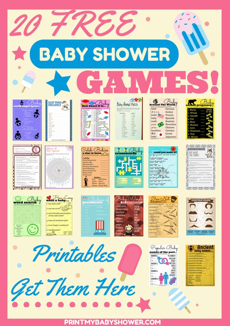 Printable Baby Shower Games | Free Baby Shower Games Get over 18 free baby shower games at no cost to you! We have all sorts of games that you can play with your guests. Crossword Baby Games Word Search Baby Games Mustache Baby Shower Games Who Knows Mommy Best Game And much more...