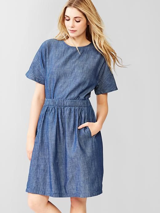 1969 Tulip Back Denim Dress Fashion Pinterest