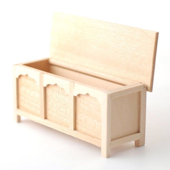 Dollhouse Blanket Chest Miniature Blanket Chest Dollhouse Storage Chest Miniature Trunk Dollhouse Trunk Dollhouse Chest Miniature Chest