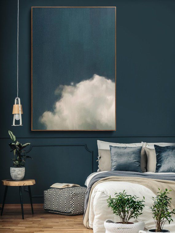 Wolke Malerei Extra große Wandkunst abstrakte Kunst große | Etsy