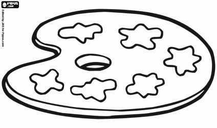 Artist's palette coloring page | Artist palette, Family scrapbook