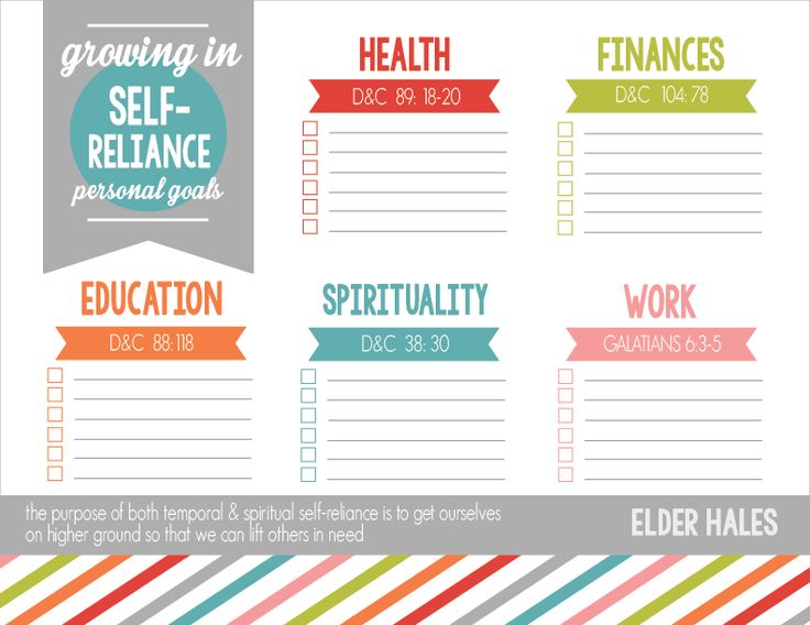 personal goal template