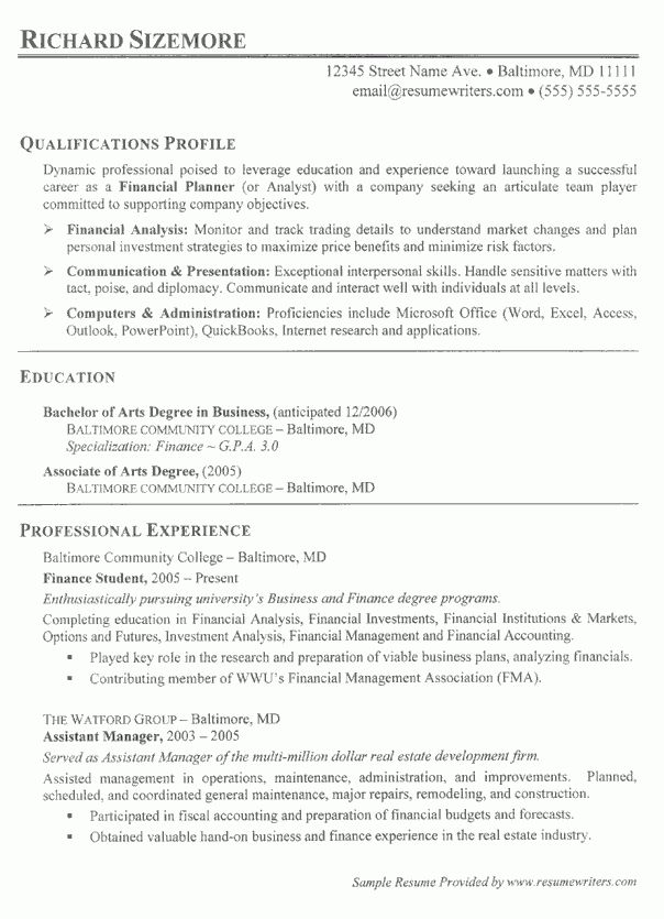 objectives for college resumes