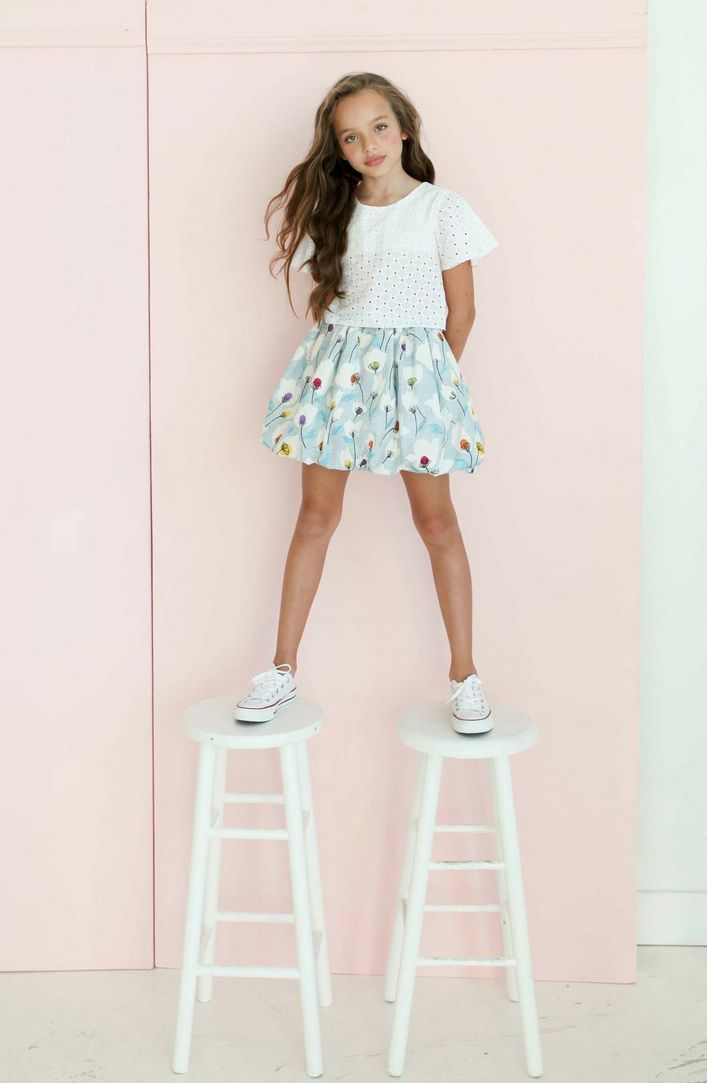 New York kids fashion from Aria for spring 2015, presented to the US press at Pe...
