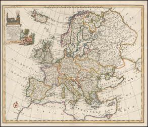 european continent antique map bowen 1748