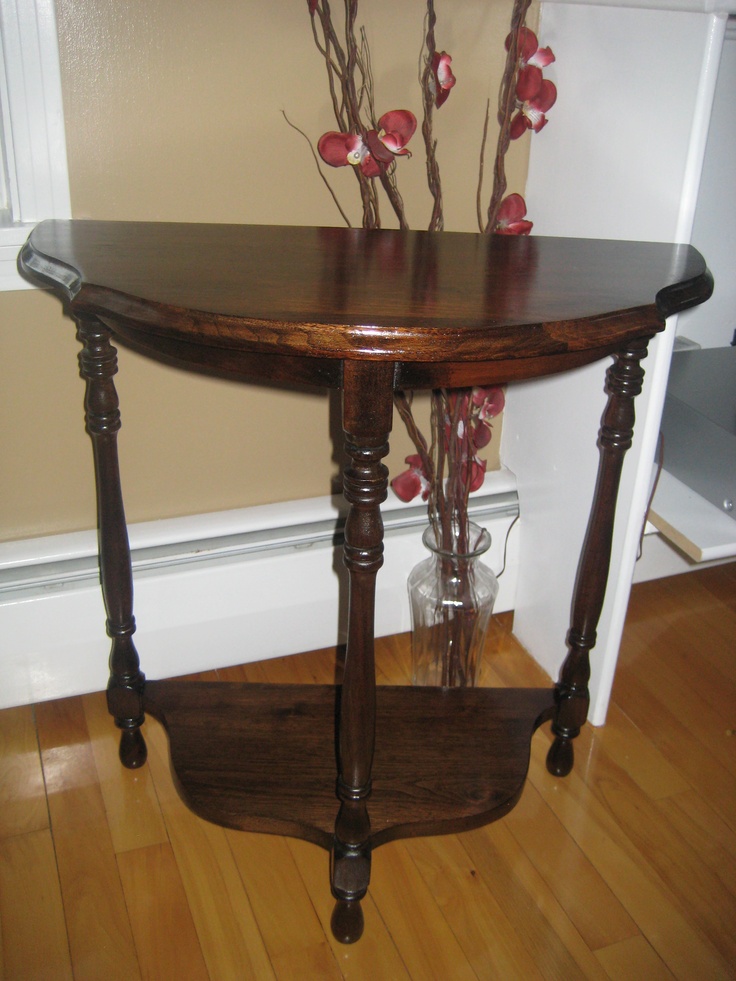 Refinished Half Moon Family Owned Vintage Table Circa 1930 S Handmade Home Furniture Coffee Makeover Furniture Vintage Table, Antique Half Circle Table