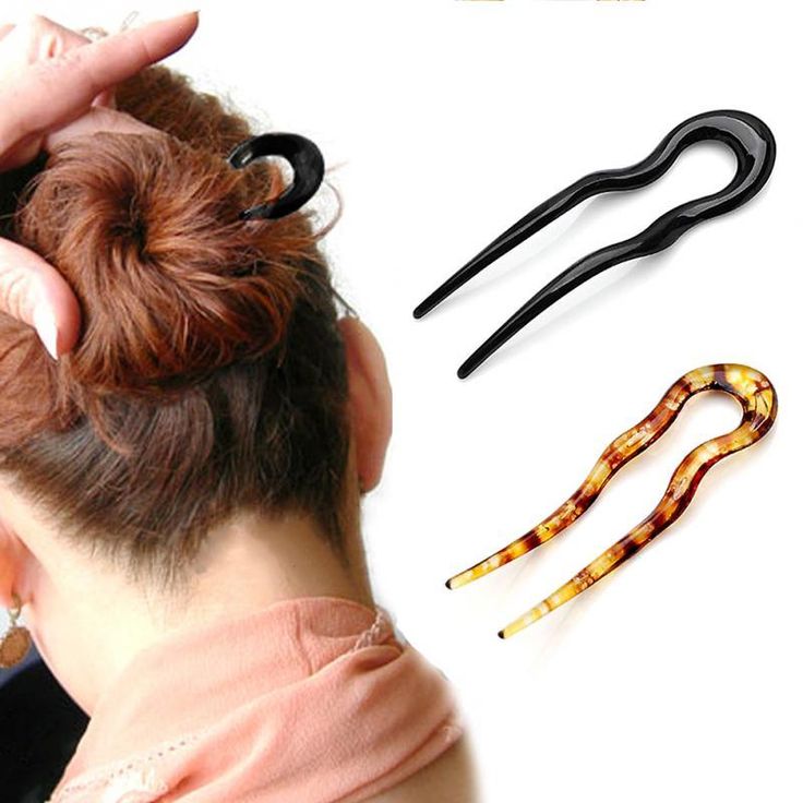 Multiple patterns in clear acrylic U Shape Hairpin