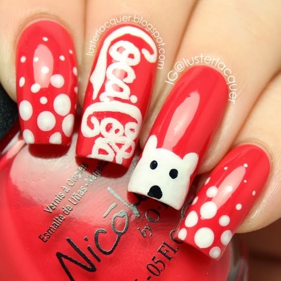 Holiday Coca Cola Polar Bear Nails E Pinterest Nail Holiday Coca Cola Polar Bear Nails E Pinterest Nail Art And Christmas