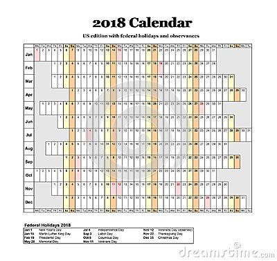 us 2018 calendar