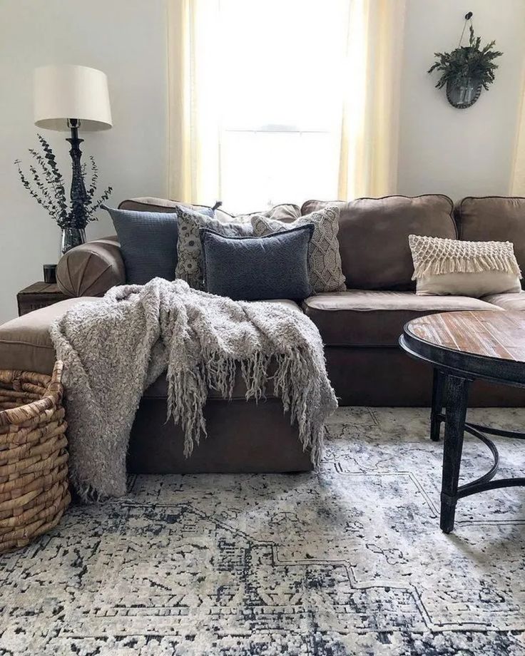 39 easy and cozy living room ideas 26 in 2020 Brown