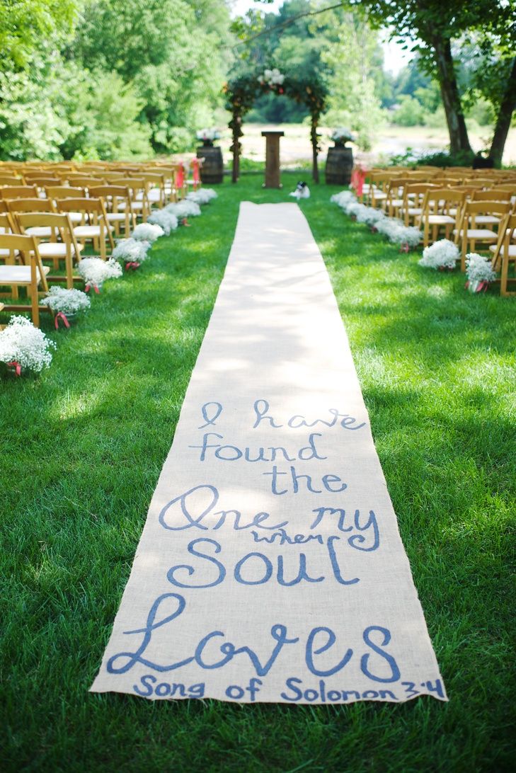 Top 25 Best Burlap Aisle Runners Ideas On Pinterest Wedding Hand Painted Burlap Aisle Runner Photo Justin Wright Photography